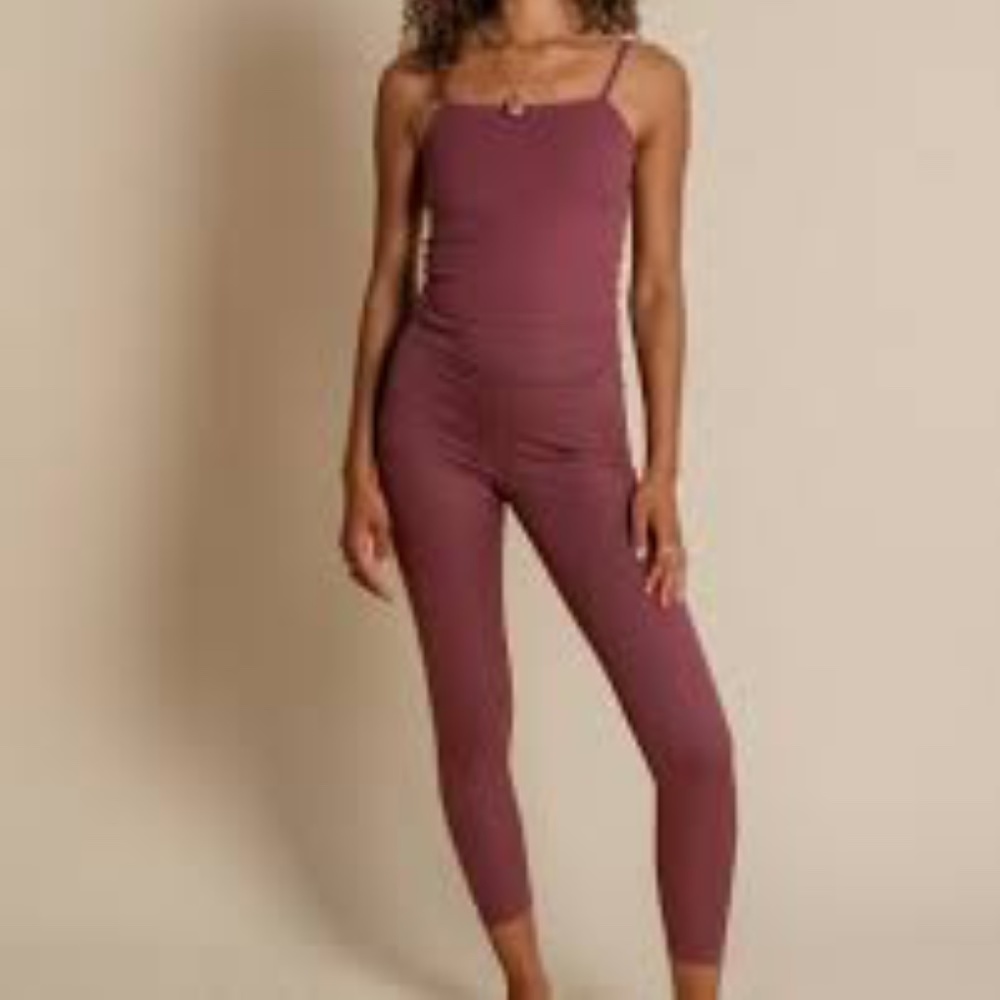 New GIRLFRIEND COLLECTIVE Goji Raspberry Ribbed High Rise Stretch Leggings L